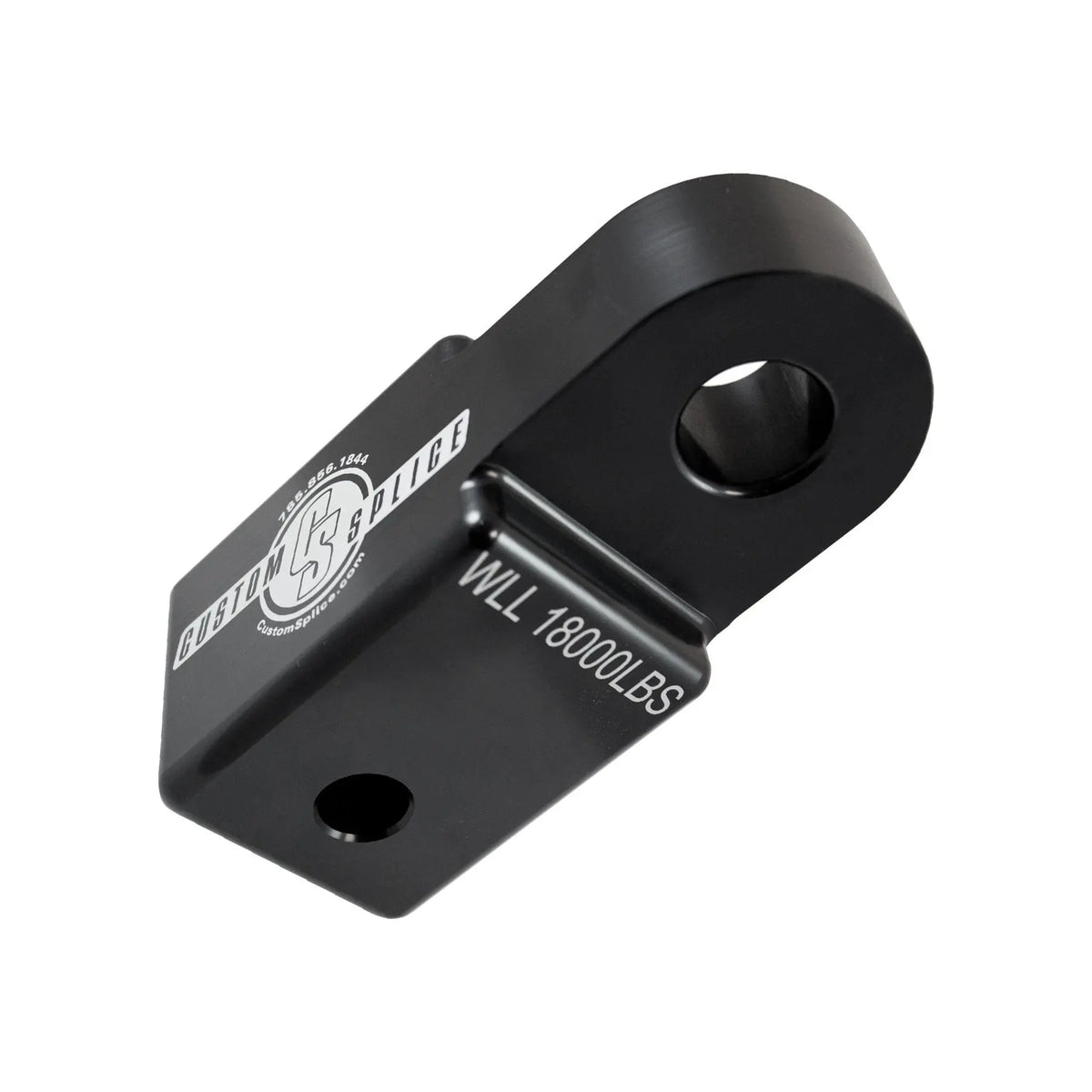 Black 2 1/2" Hitch Receiver Shackle Adapter - Bottom View for Profile and Weight Load Limit.