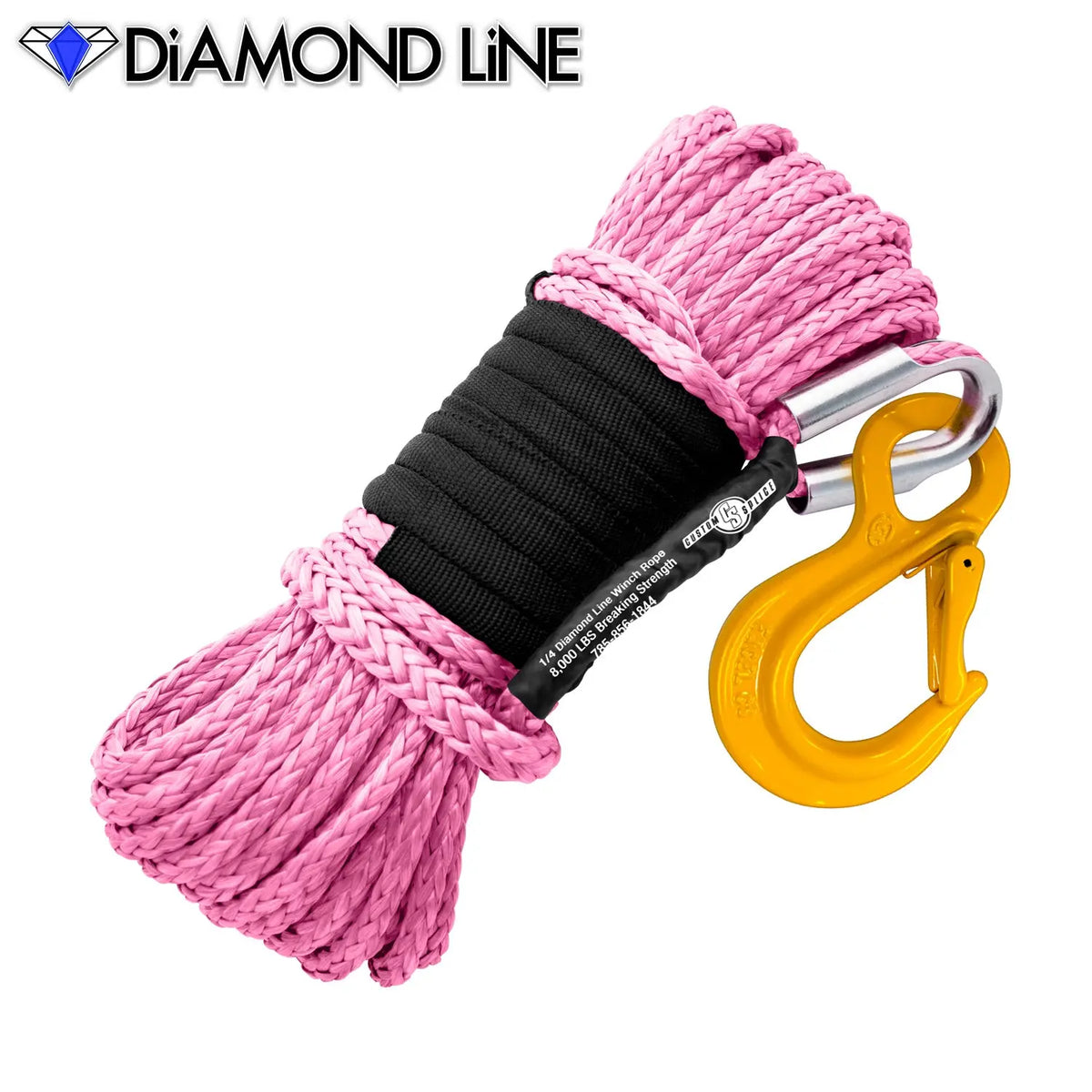 1/4" X 55' Main Line Winch Rope - Diamond Line Custom Splice - Diamond Line