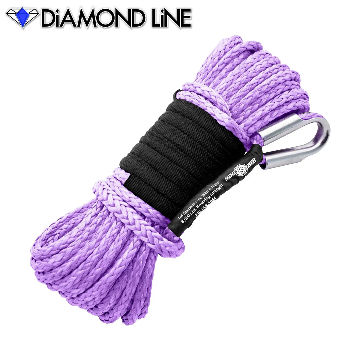 1/4" X 55' Main Line Winch Rope - Diamond Line Custom Splice - Diamond Line