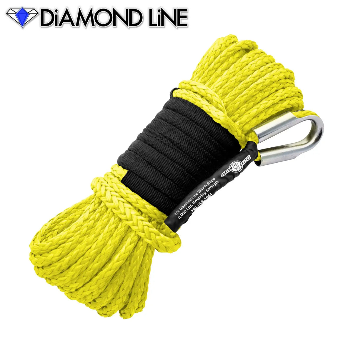 1/4" X 55' Main Line Winch Rope - Diamond Line Custom Splice - Diamond Line