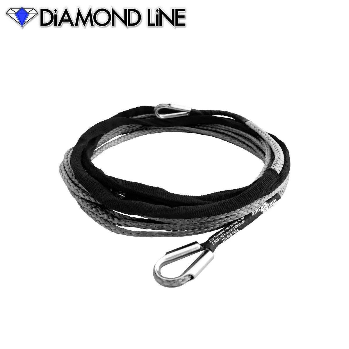 3/16" Extension - Diamond Line Winch Rope Custom Splice - Diamond Line