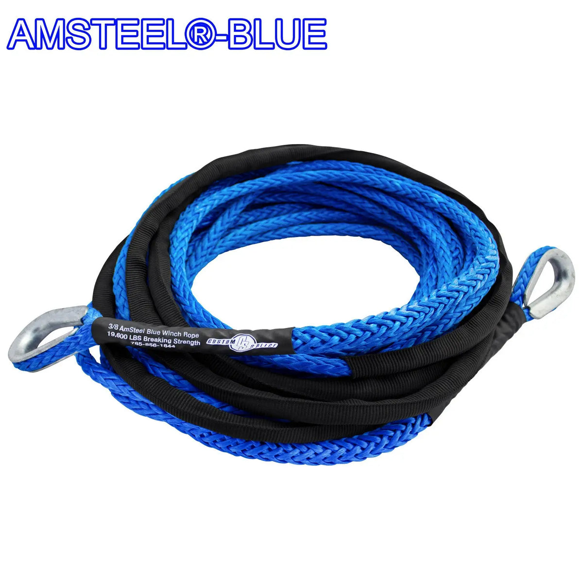 3/8" Extension - AmSteel Blue Winch Rope Custom Splice - AmSteel Blue