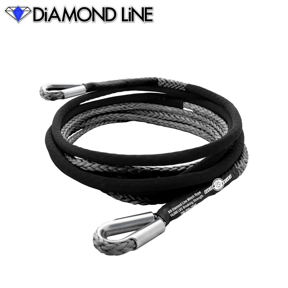 3/8" Extension - Diamond Line Winch Rope Custom Splice - Diamond Line