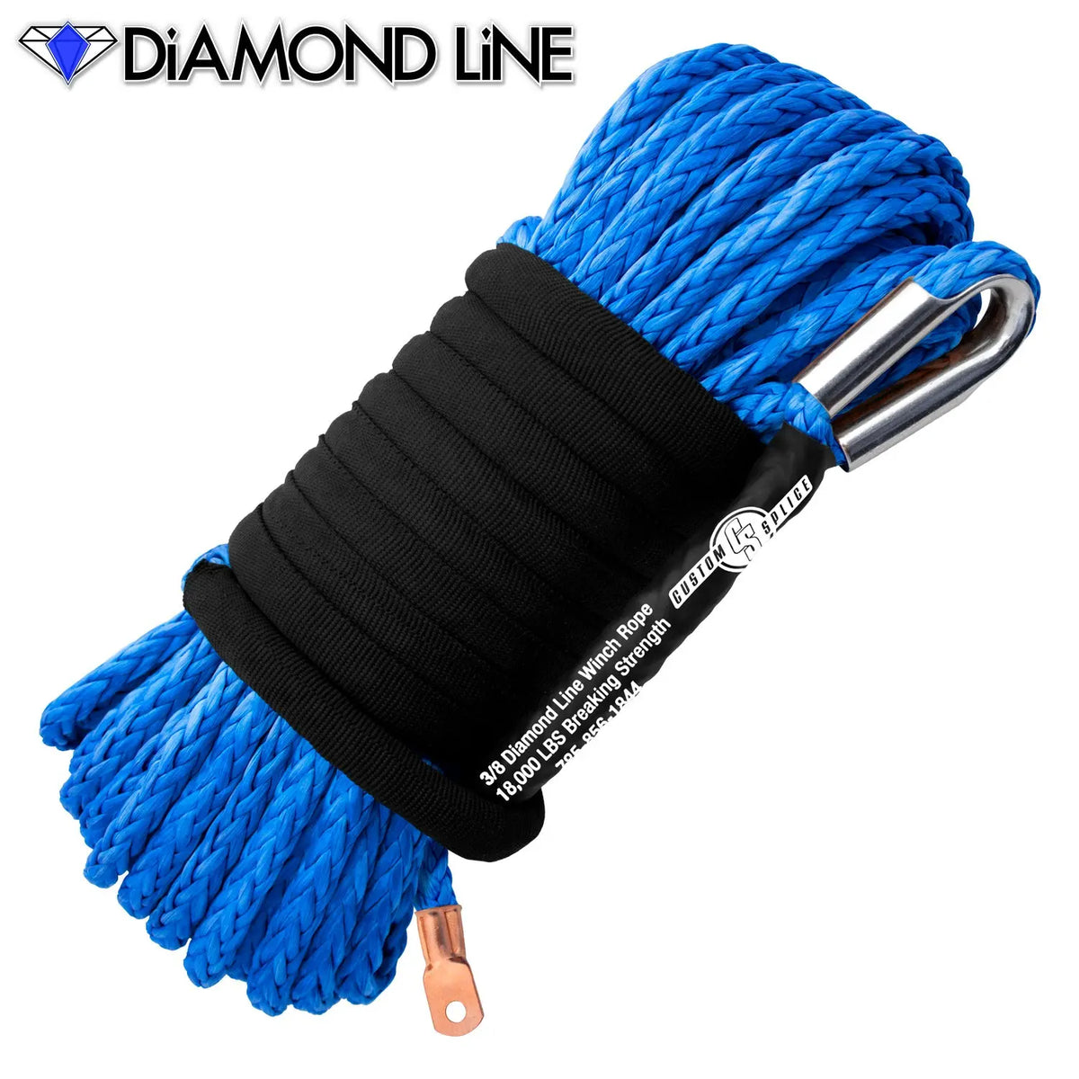 3/8" Main Line Winch Rope - Diamond Line Custom Splice - Diamond Line