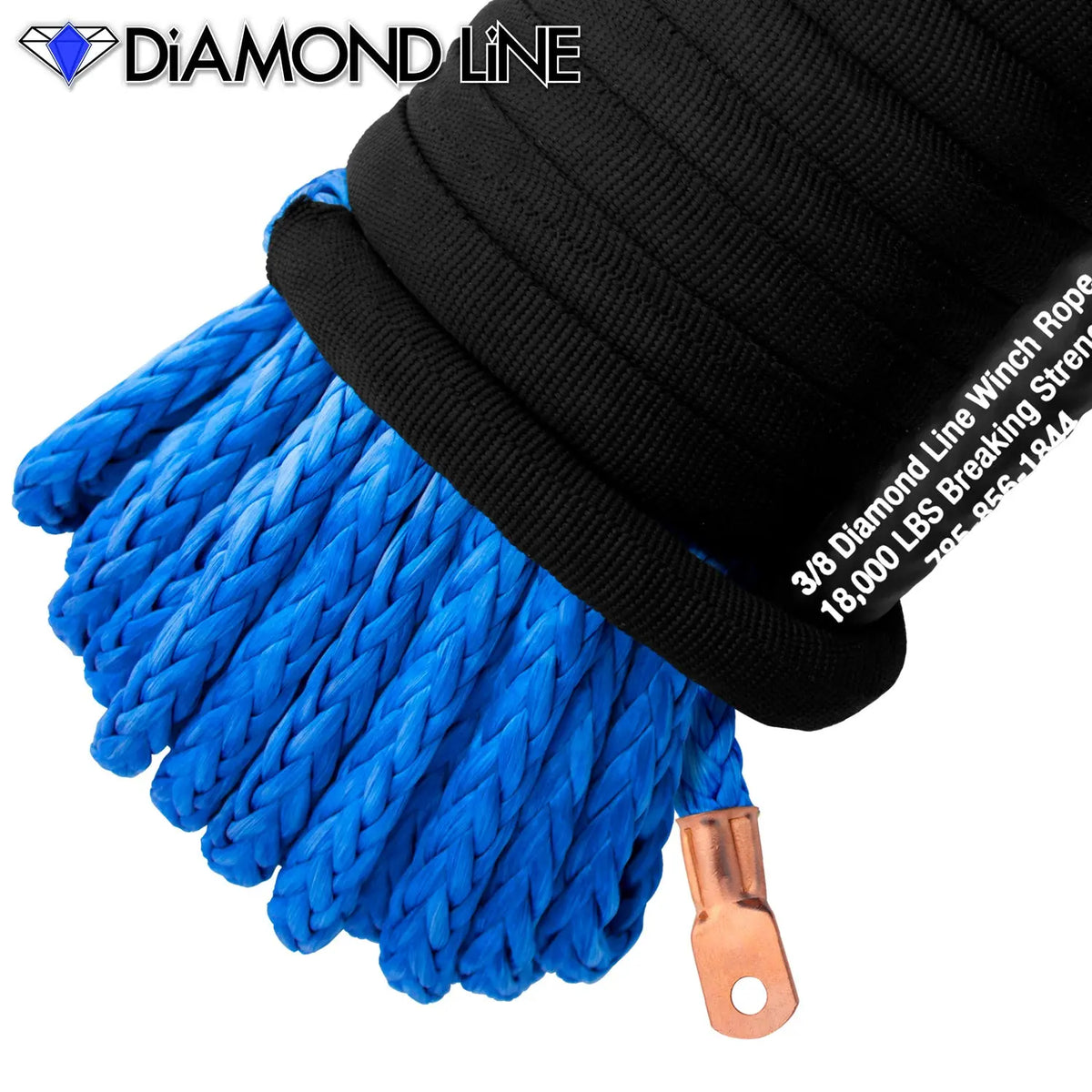 3/8" Main Line Winch Rope - Diamond Line Custom Splice - Diamond Line