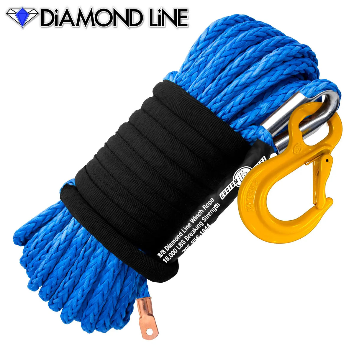 3/8" Main Line Winch Rope - Diamond Line Custom Splice - Diamond Line