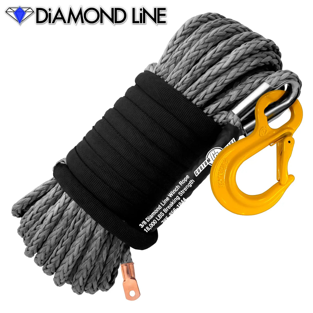 3/8" Main Line Winch Rope - Diamond Line Custom Splice - Diamond Line