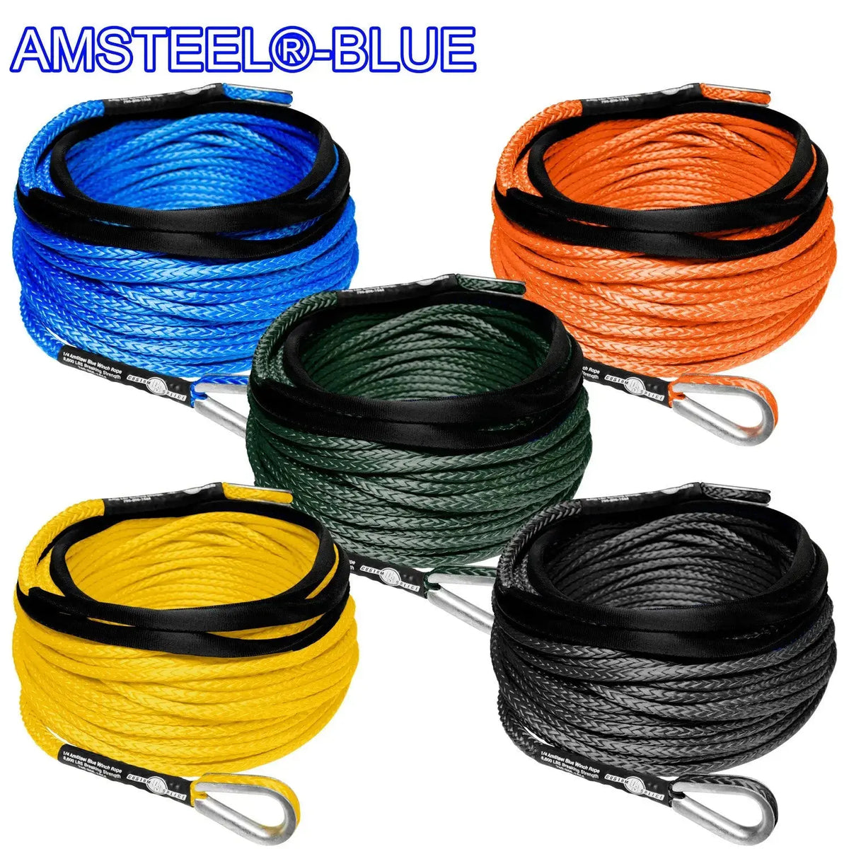 1/4" Extension - AmSteel Blue Winch Rope  Custom Splice