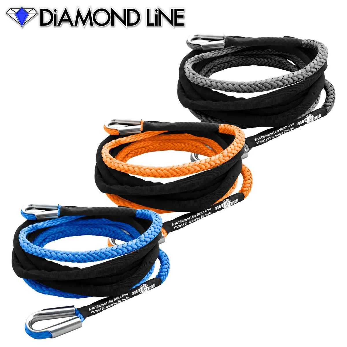 5/16" Extension - Diamond Line Winch Rope Custom Splice - Diamond Line