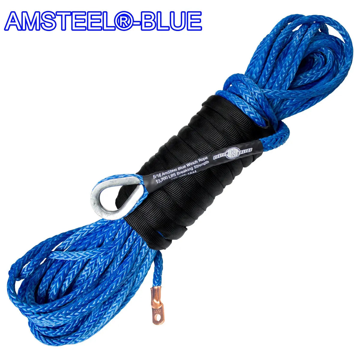 5/16 Main Line Winch Rope - AmSteel®Blue Custom Splice - AmSteel Blue