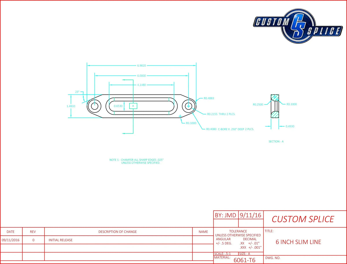 6" SlimLine Fairlead for SxS  Custom Splice