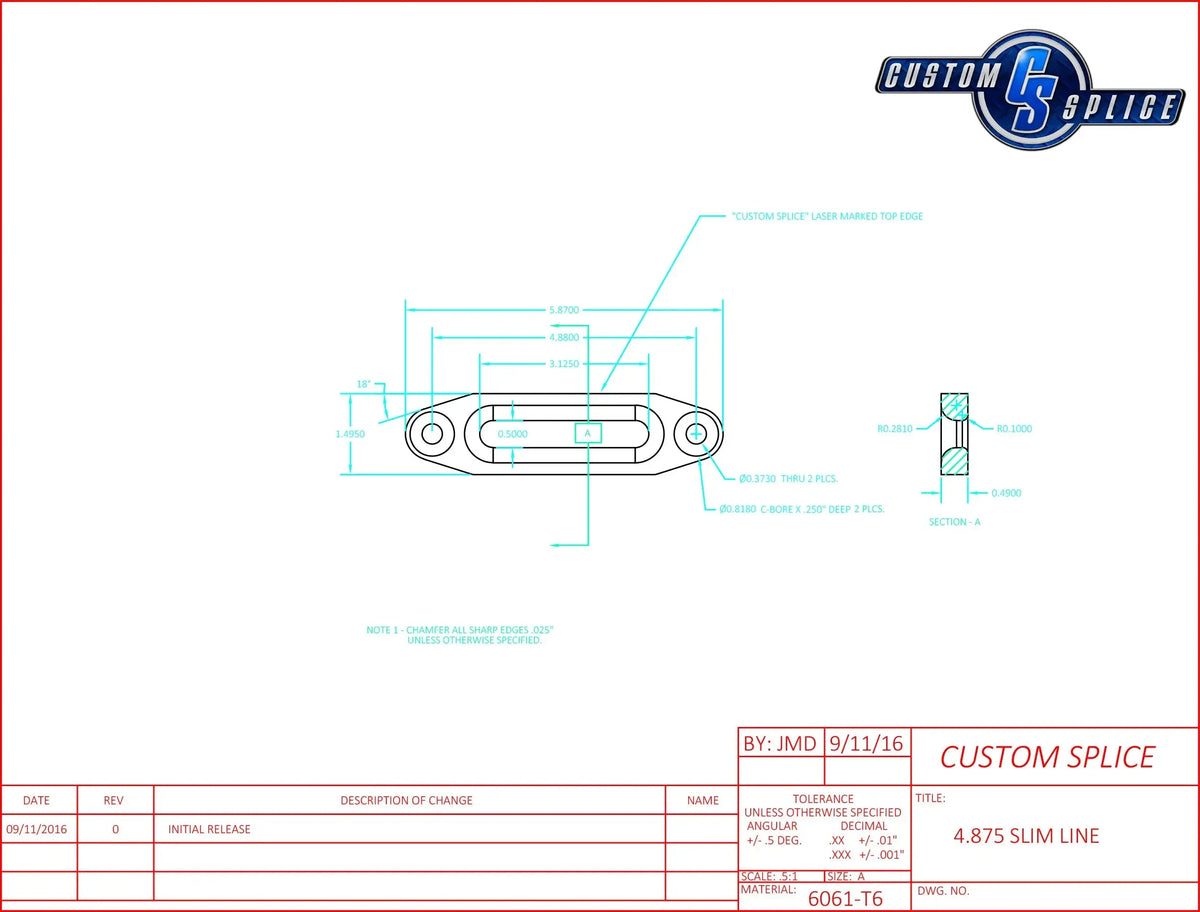 4 7/8" SlimLine Fairlead for ATV  Custom Splice