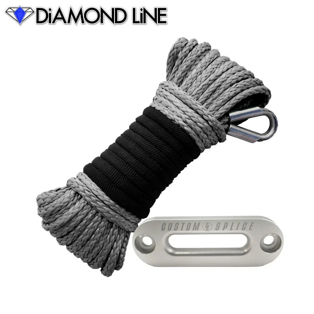 ATV Diamond Line Rope / Fairlead Bundle 3/16" X 50' Custom Splice - Diamond Line