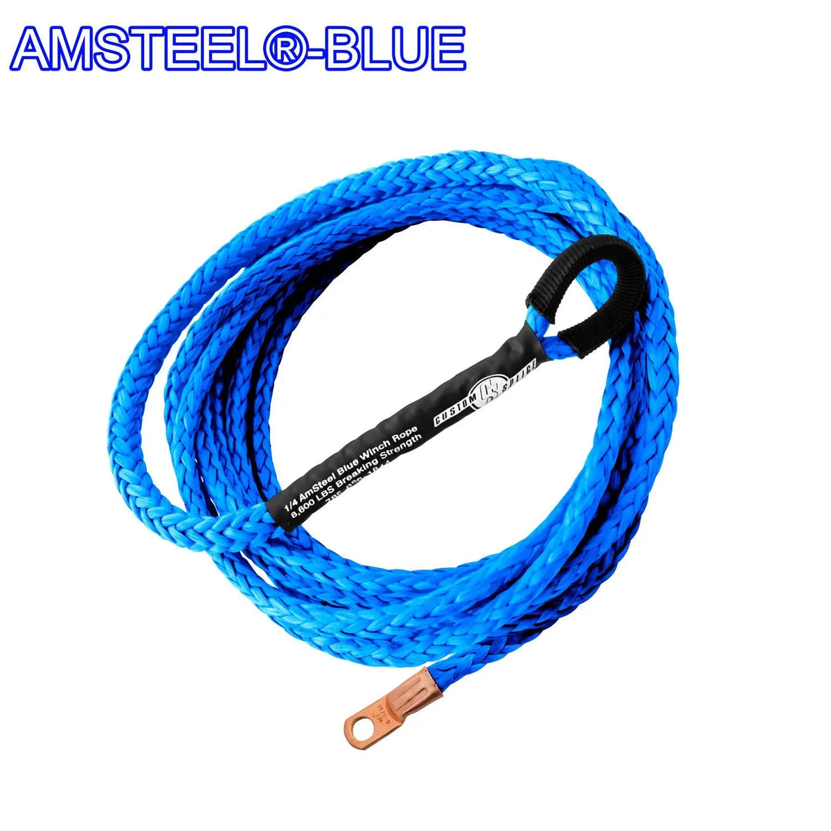 ATV UTV Snow Plow Lift Synthetic Winch Rope - AmSteel Blue Custom Splice - AmSteel Blue