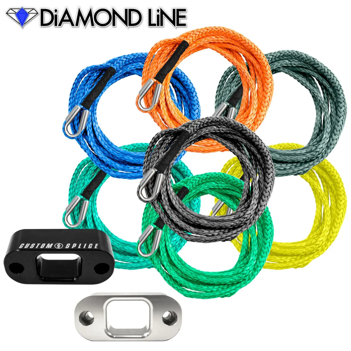 *CUSTOM* 3/16" X 20' - Custom Splice PullzAll Synthetic Winch Rope Conversion Kit Custom Splice - Diamond Line