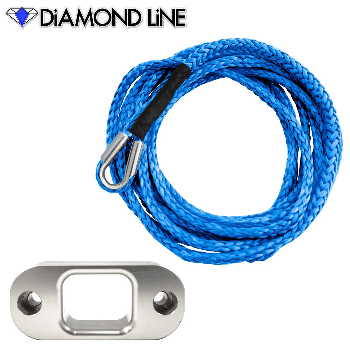 *CUSTOM* 3/16" X 20' - Custom Splice PullzAll Synthetic Winch Rope Conversion Kit Custom Splice - Diamond Line