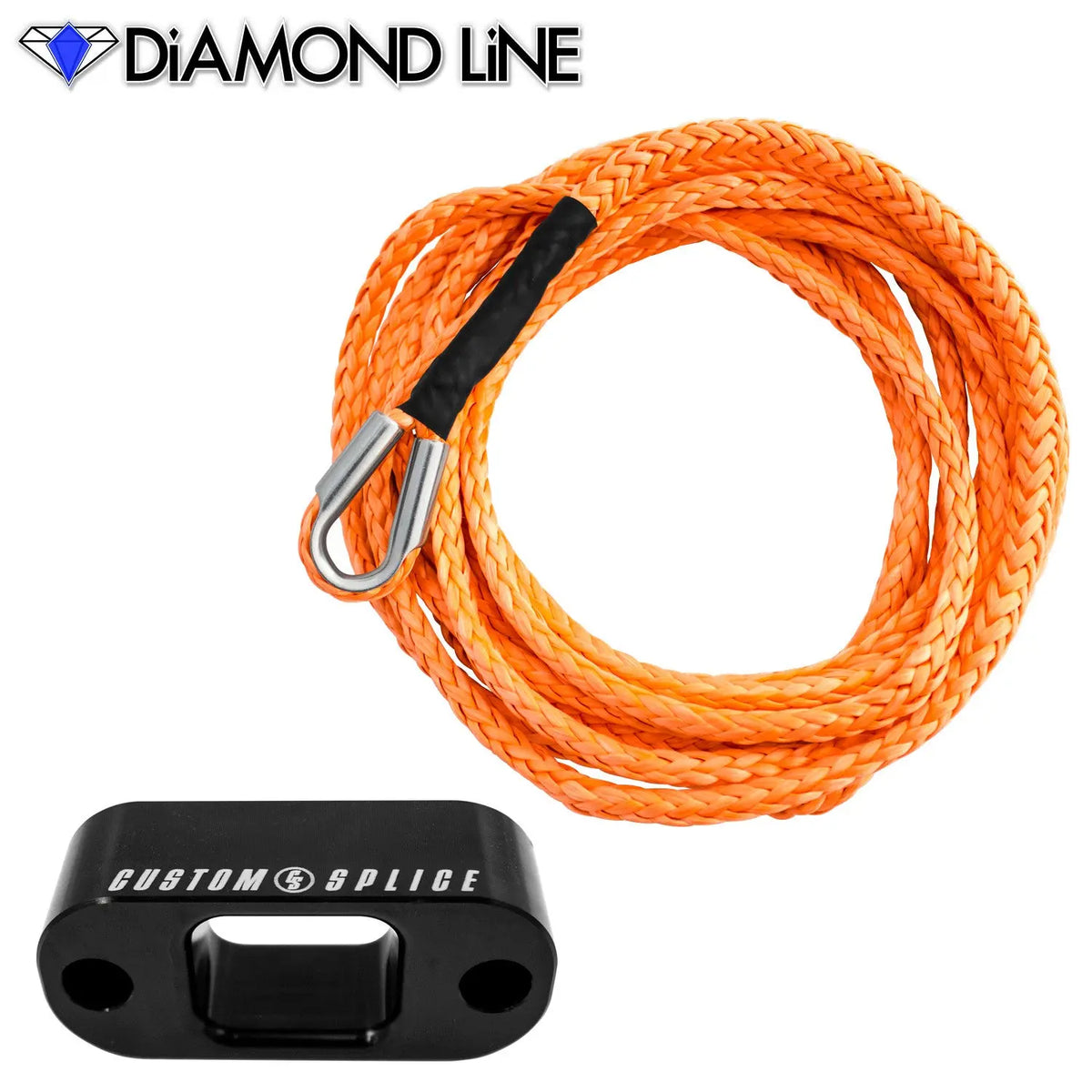 *CUSTOM* 3/16" X 20' - Custom Splice PullzAll Synthetic Winch Rope Conversion Kit Custom Splice - Diamond Line