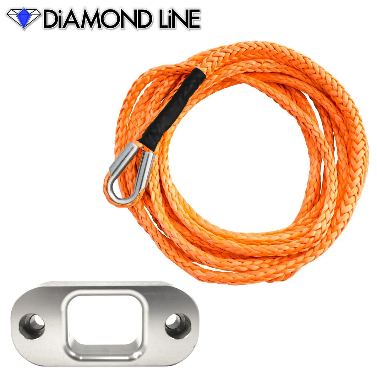 *CUSTOM* 3/16" X 20' - Custom Splice PullzAll Synthetic Winch Rope Conversion Kit Custom Splice - Diamond Line