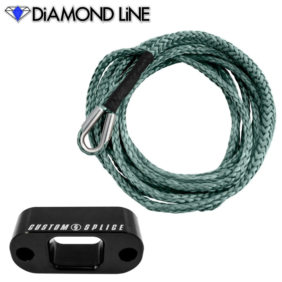 *CUSTOM* 3/16" X 20' - Custom Splice PullzAll Synthetic Winch Rope Conversion Kit Custom Splice - Diamond Line