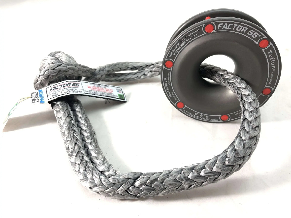 Rope Retention Pulley and Standard Duty Soft Shackle Factor 55