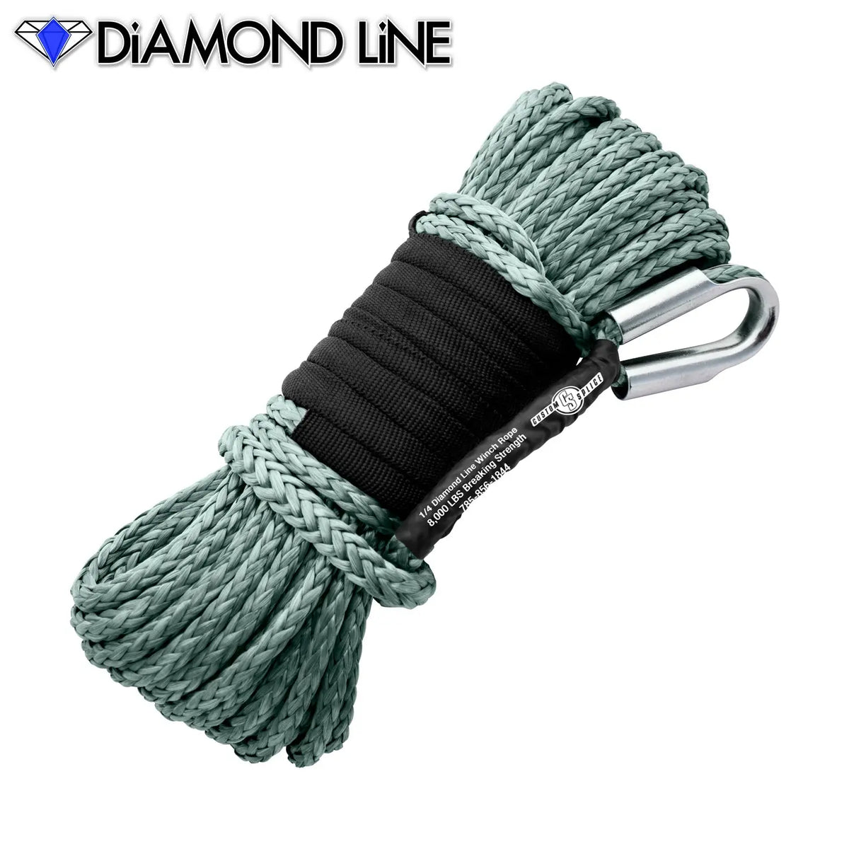 SxS UTV Diamond Line Rope / Fairlead Bundle 1/4" X 55' Custom Splice - Diamond Line