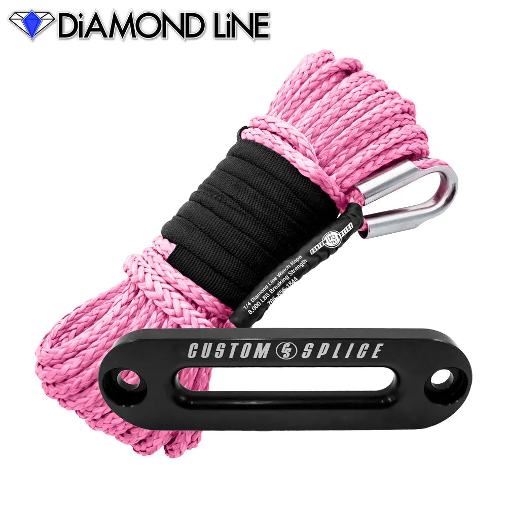 SxS UTV Diamond Line Rope / Fairlead Bundle 1/4" X 55' Custom Splice - Diamond Line