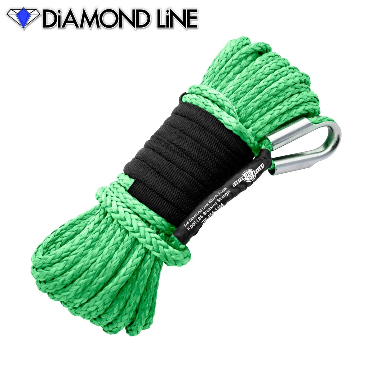 SxS UTV Diamond Line Rope / Fairlead Bundle 1/4" X 55' Custom Splice - Diamond Line