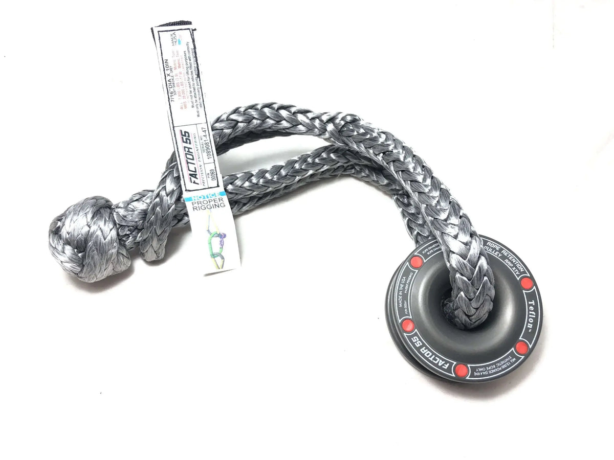 XTV Rope Retention Pulley + Standard Duty Soft Shackle Combo Factor 55